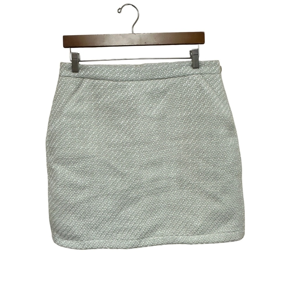 Vero Moda VMLIVA Short Slim Skirt Birch White Tweed Mini Size 8 NWT Quiet Luxury